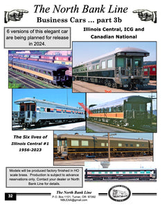 HO Brass NBL - North Bank Line IC - Illinois Central & CNR - Canadian National Railway Business Car #1
