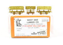 Load image into Gallery viewer, HOn3 Brass PSC - Precision Scale Co. RGS - West Side lumber Co. PC&amp;F Side Dump Ballast Car set of 3
