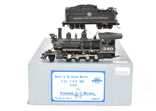 HOn3 Brass NJ Custom Brass D&RGW - Denver & Rio Grande Western C-21 2-8-0 #360 painted