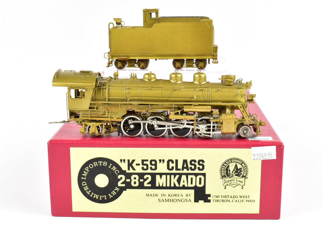 HO Brass Key Imports D&RGW - Denver & Rio Grande Western K-59 Class 2-8-2 Mikado