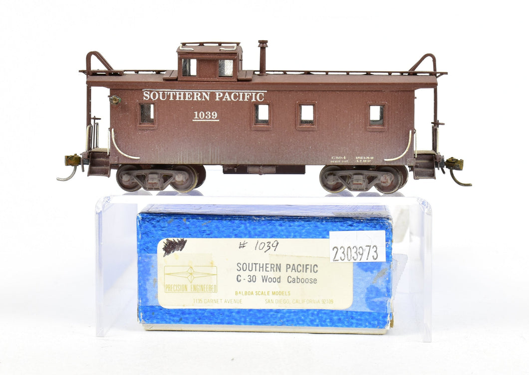 HO Brass Balboa SP - Southern Pacific C30-1 Wood Caboose - painted