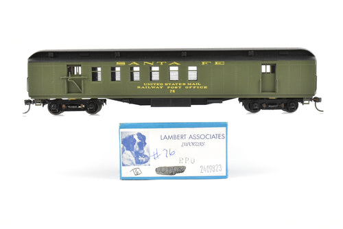 HO Brass Lambert ATSF - Santa Fe Heavyweight RPO Car with Central Valley Trucks CP #76