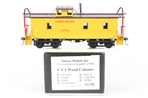 O Brass Sunset Models 2-Rail UP - Union Pacific CA-1 Wood Caboose FP in Yellow/Brown No. 25766