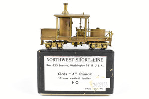 HO Brass NWSL - Northwest Short Line Various Roads Class A Climax 12 Ton Vertical Boiler Logging Locomotive