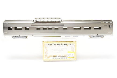 HO Brass Hi-Country Brass California Zephyr Dome-Coach CB&Q,WP& D&RGW Plated