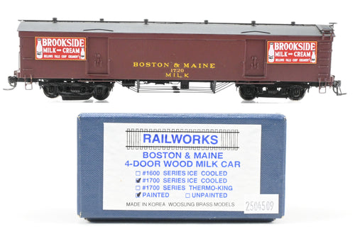 HO Brass Railworks B&M - Boston & Maine 4-Door Wood Milk Car 1700 Series Ice Cooled FP No. 1720