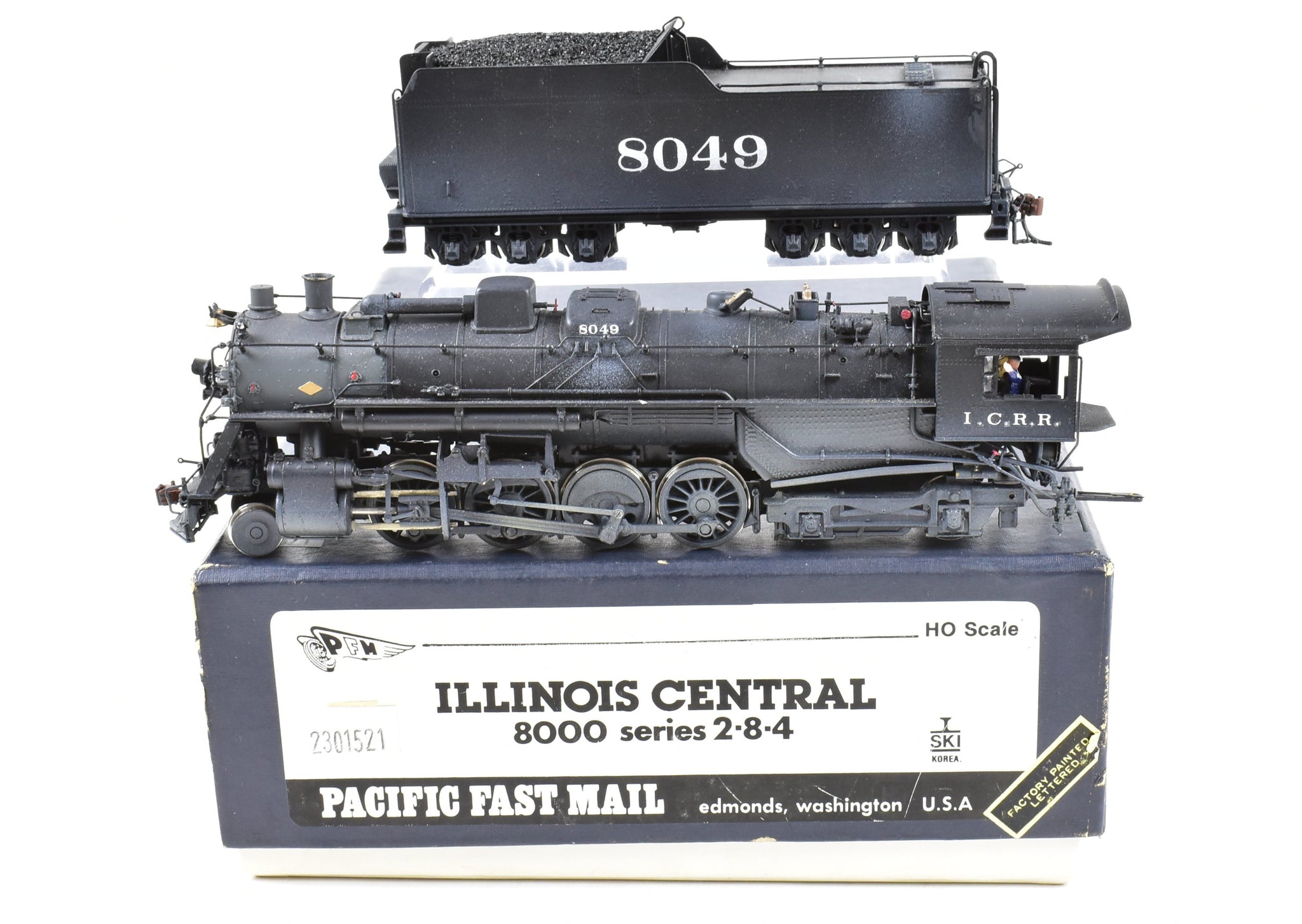 HO Brass PFM - SKI IC - Illinois Central 8000 Class 2-8-4