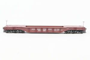 O Brass Alco Models PRR - Pennsylvania Railroad F33 Greenville Well Flat Custom Painted & Weathered No. 470095