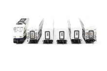 Load image into Gallery viewer, N Athearn Metrolink EMD F59PHI, Three Bombardier Coaches, and Two Control Cars Factory Painted NO BOX
