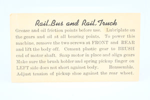 HO Brass Red Ball Various Roads NYC - New York Central Tiny Rail Bus