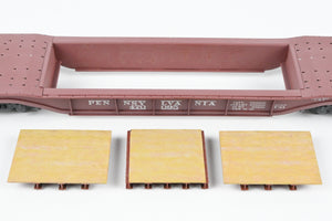 O Brass Alco Models PRR - Pennsylvania Railroad F33 Greenville Well Flat Custom Painted & Weathered No. 470095