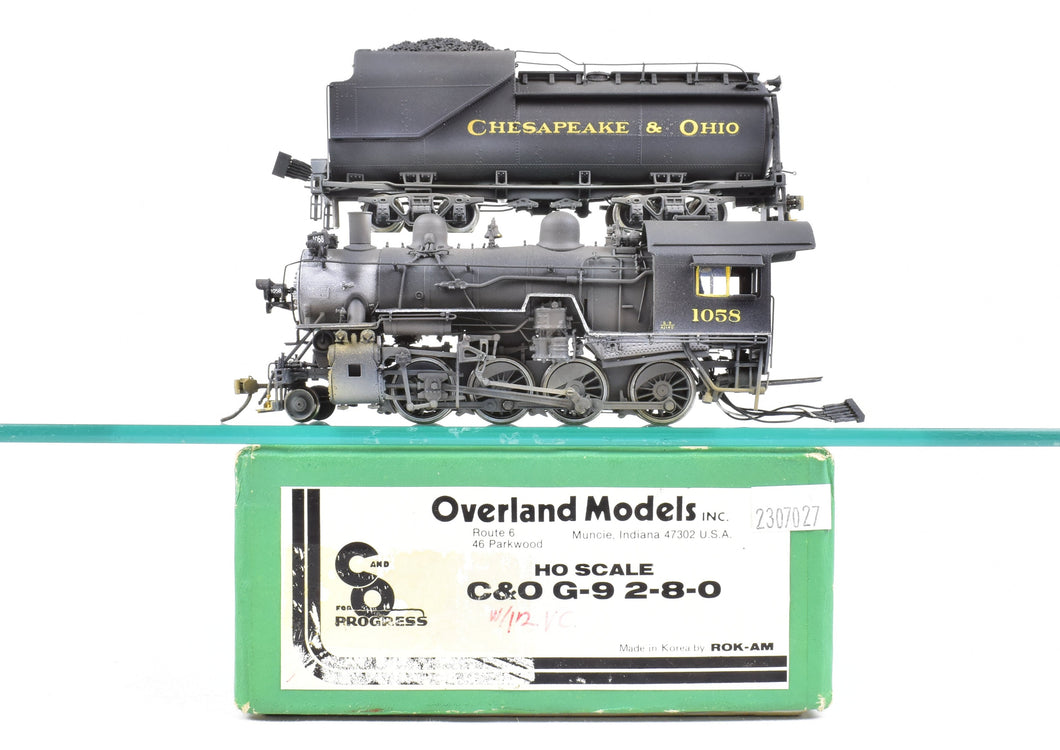 HO Brass OMI - Overland Models C&O - Chesapeake & Ohio G-9 2-8-0 CP & Weathered, No. 1058