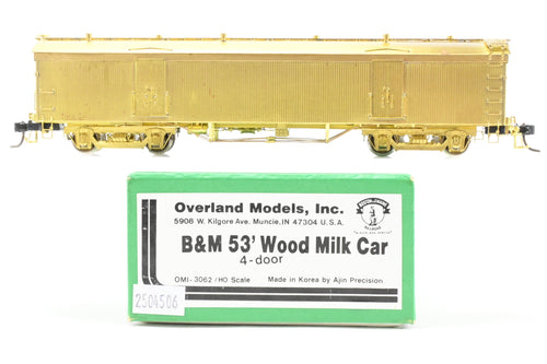 HO Brass OMI - Overland Models, Inc. B&M - Boston & Maine Steel 53'  4 Door Wood Milk Car