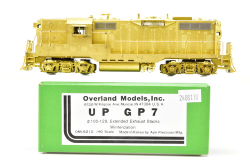 HO Brass OMI - Overland Models, Inc. UP - Union Pacific EMD GP7 #100-129 W/Extended Exhaust Stacks and Winterization Hatch