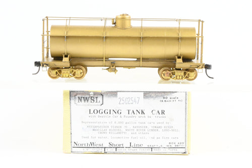 HO Brass NWSL - Northwest Short Line Various Roads 10,000 Gallon Logging Tank Car
