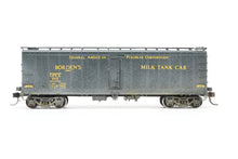 Load image into Gallery viewer, HO Brass PSC - Precision Scale Co. Various Roads GPEX 41' Pfaudler Steel Milk Tank Car Borden’s FP w/ Moderate Weathering REBOXX
