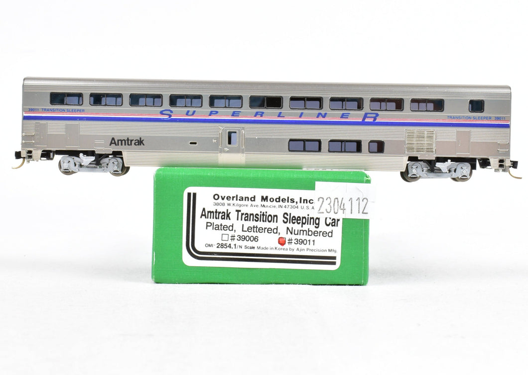 N Scale Brass OMI - Overland Models, Inc. Amtrak Transition Sleeper Plated, Lettered, Numbered #39011