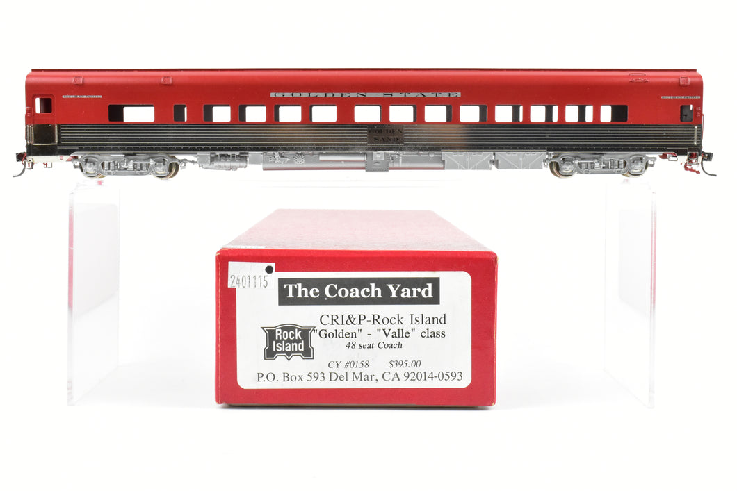 HO Brass CON TCY - The Coach Yard SP Budd Divided Chair Car CP in Golden State Red/Silver Colors Wrong Model/Box