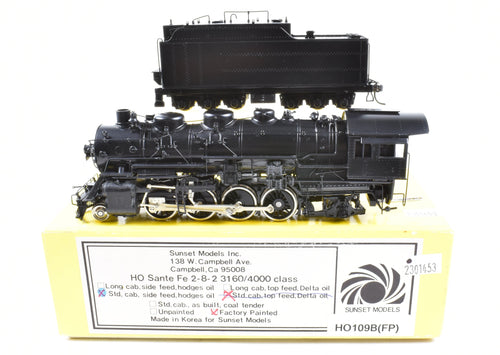 HO Brass Sunset Models ATSF - Santa Fe 3160/4000 Class 2-8-2 Mikado FP