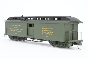HOn3 Brass Soho D&RGW - Denver & Rio Grande Western #168 Baggage Car with Light Power Unit Custom Painted