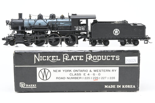 HO Brass NPP - Nickel Plate Products NYO&W - New York Ontario & Western Class E 4-6-0 CP No. 226