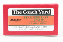 Load image into Gallery viewer, HO Brass TCY - The Coach Yard  No. 1484s BNSF - Burlington Northern Santa Fe "Stampede Pass" Dormitory HEP Power Car No. 50
