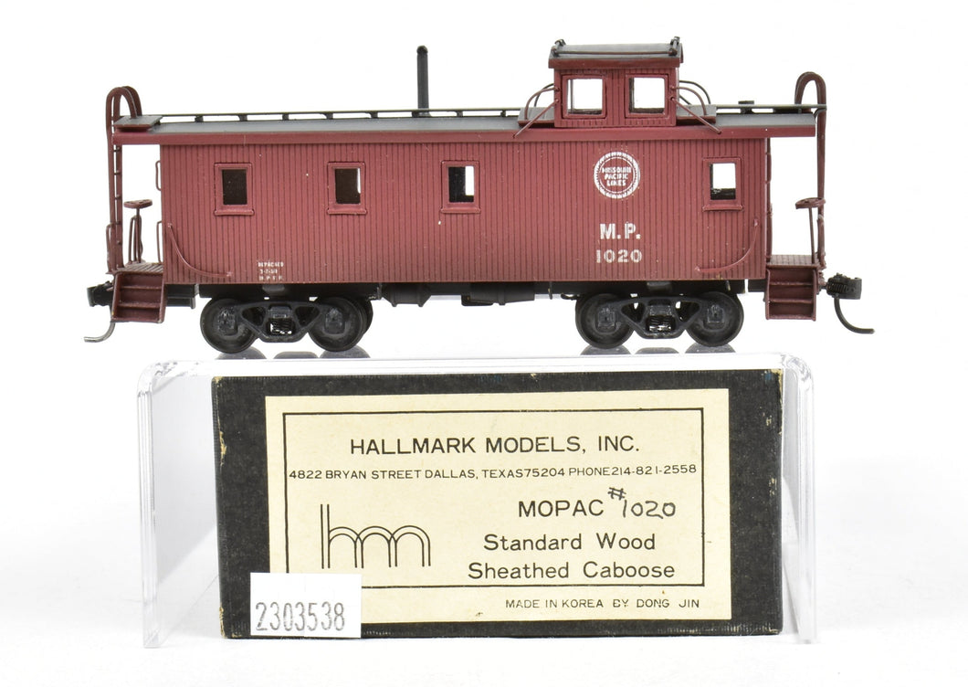 HO Brass Hallmark Models MOPAC Missouri Pacific Standard Wood Sheathed Caboose Painted