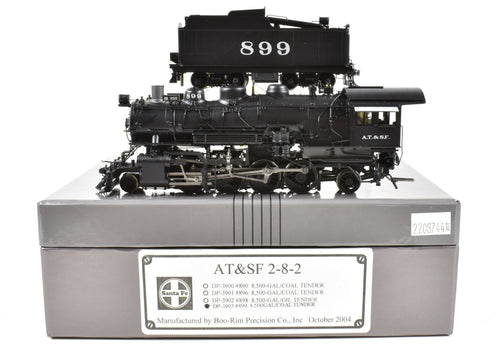 HO Brass CON DP - Division Point/Boo Rim AT&SF 2-8-2 Factory painted #899 with 8500 Gal Coal Tender