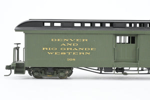 HOn3 Brass Soho D&RGW - Denver & Rio Grande Western #168 Baggage Car with Light Power Unit Custom Painted