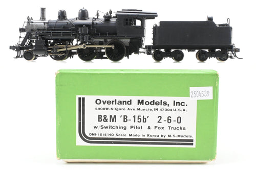 HO Brass OMI - Overland Models Inc. B&M  - Boston & Maine B-15b 2-6-0 CP No Lettering