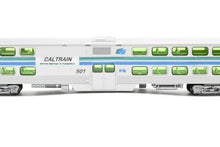Load image into Gallery viewer, N Athearn Caltrain EMD F59PHI, Two Kato Coaches Coaches and One Kato Control Car Custom Painted. NO BOX
