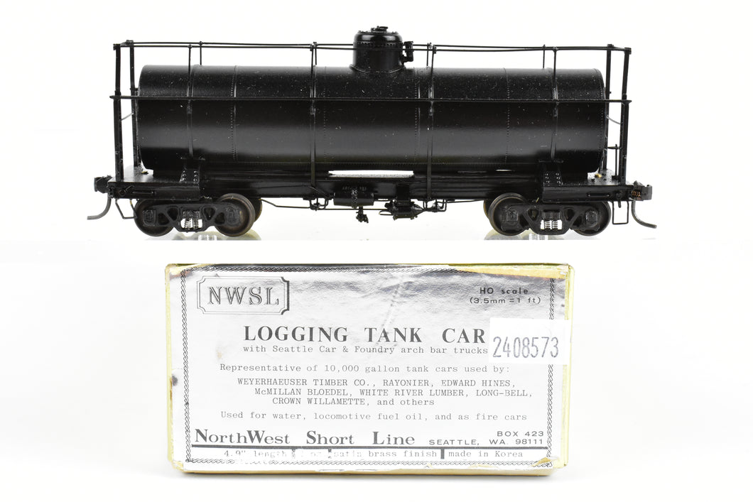 HO Brass NWSL - Northwest Short Line Various Roads 10,000 Gallon Logging Tank Car CP No Lettering