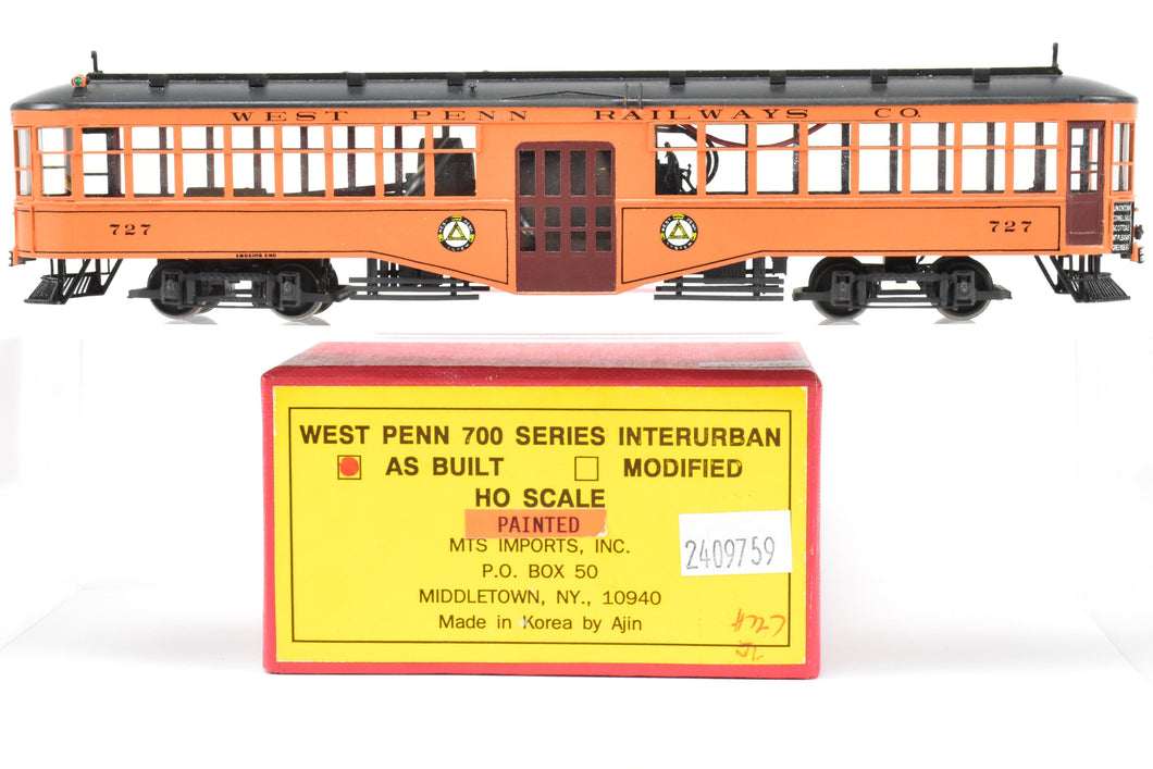 HO Brass MTS Imports West Penn Railways 700 Series Interurban- As built FP #727