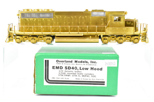 HO Brass OMI - Overland Models Inc. Various Roads EMD SD40 W/O Dynamic Brakes, W/ High Mounted Brake Cylinders