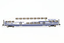 Load image into Gallery viewer, N Athearn Metrolink Bombardier Coach 3-Pack Special Edition "Bikes" and "Stay Alert Stay Alive" Cars - MISSING OUTER SLEEVE
