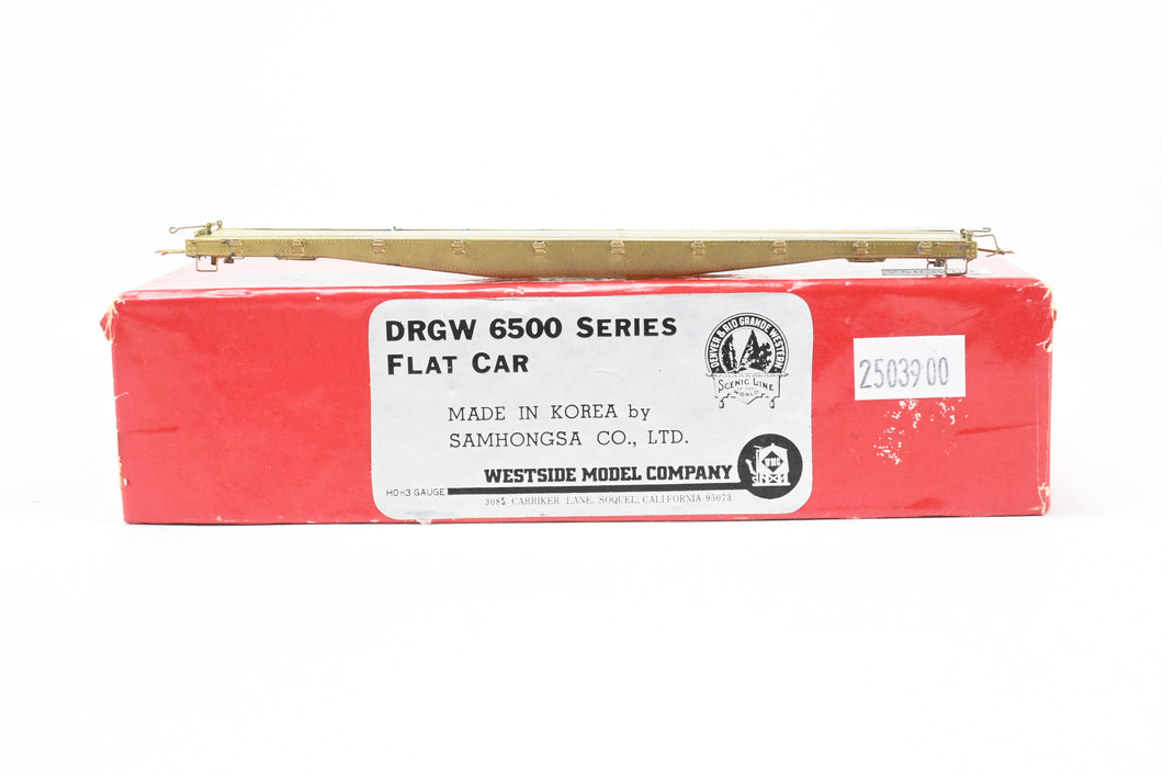 HOn3 Brass Westside Model Co. D&RGW - Denver & Rio Grande Western 6500 Series Flat Car (Copy)