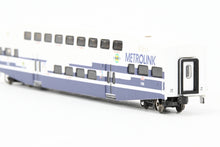 Load image into Gallery viewer, N Athearn Metrolink Bombardier Coach 3-Pack Special Edition "Bikes" and "Stay Alert Stay Alive" Cars - MISSING OUTER SLEEVE
