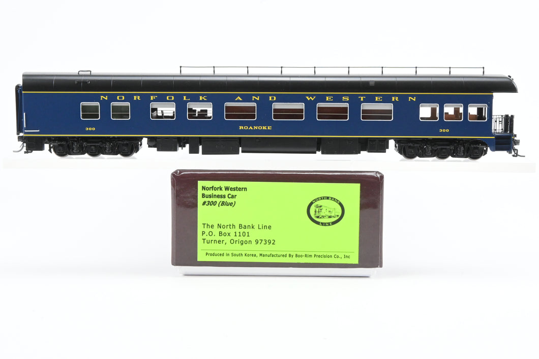 HO NEW Brass NBL - North Bank Line N&W - Norfolk & Western Business Car #300 “Roanoke” in Blue