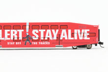 Load image into Gallery viewer, N Athearn Metrolink Bombardier Coach 3-Pack Special Edition "Bikes" and "Stay Alert Stay Alive" Cars - MISSING OUTER SLEEVE
