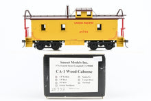 Load image into Gallery viewer, O Brass Sunset Models Third Rail UP - Union Pacific CA-1 Wood Caboose FP in Yellow/Brown No. 25773
