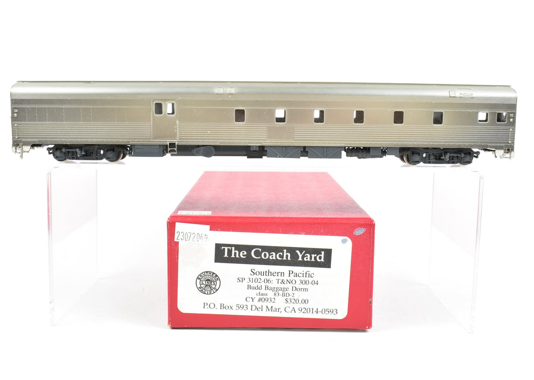 HO Brass TCY - The Coach Yard SP - Southern Pacific Budd Baggage Dorm SP 3102-3106