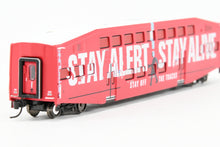 Load image into Gallery viewer, N Athearn Metrolink Bombardier Coach 3-Pack Special Edition "Bikes" and "Stay Alert Stay Alive" Cars - MISSING OUTER SLEEVE
