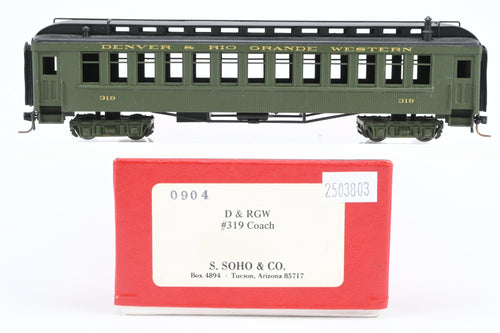 HOn3 Brass Soho D&RGW - Denver & Rio Grande Western #319 Coach Custom Painted
