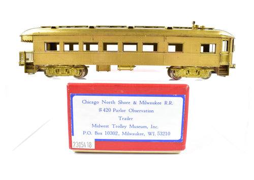 HO Brass MTM - Midwest Trolley Museum CNS&M - North Shore Line No. 420 Parlor Observation Trailer