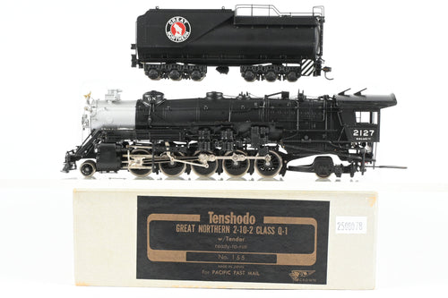 HO Brass PFM - Tenshodo GN - Great Northern 2-10-2 Class Q-1 Factory Painted Crown No. 2127