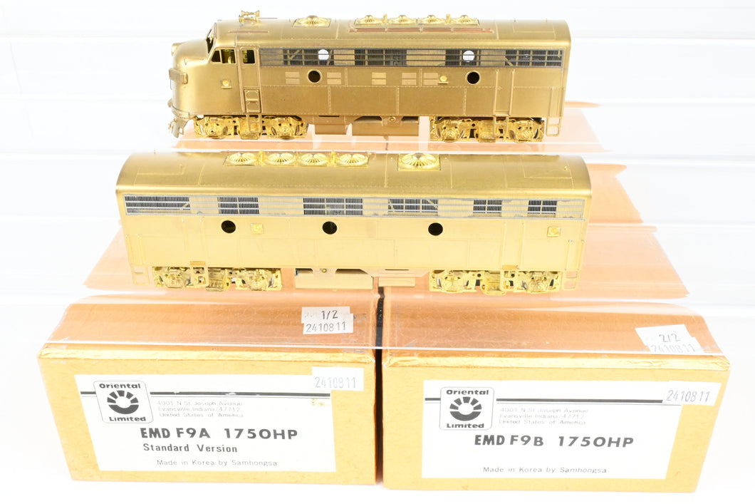 HO Brass Oriental Limited Various Roads EMD F9 A/B Set 1750 HP 