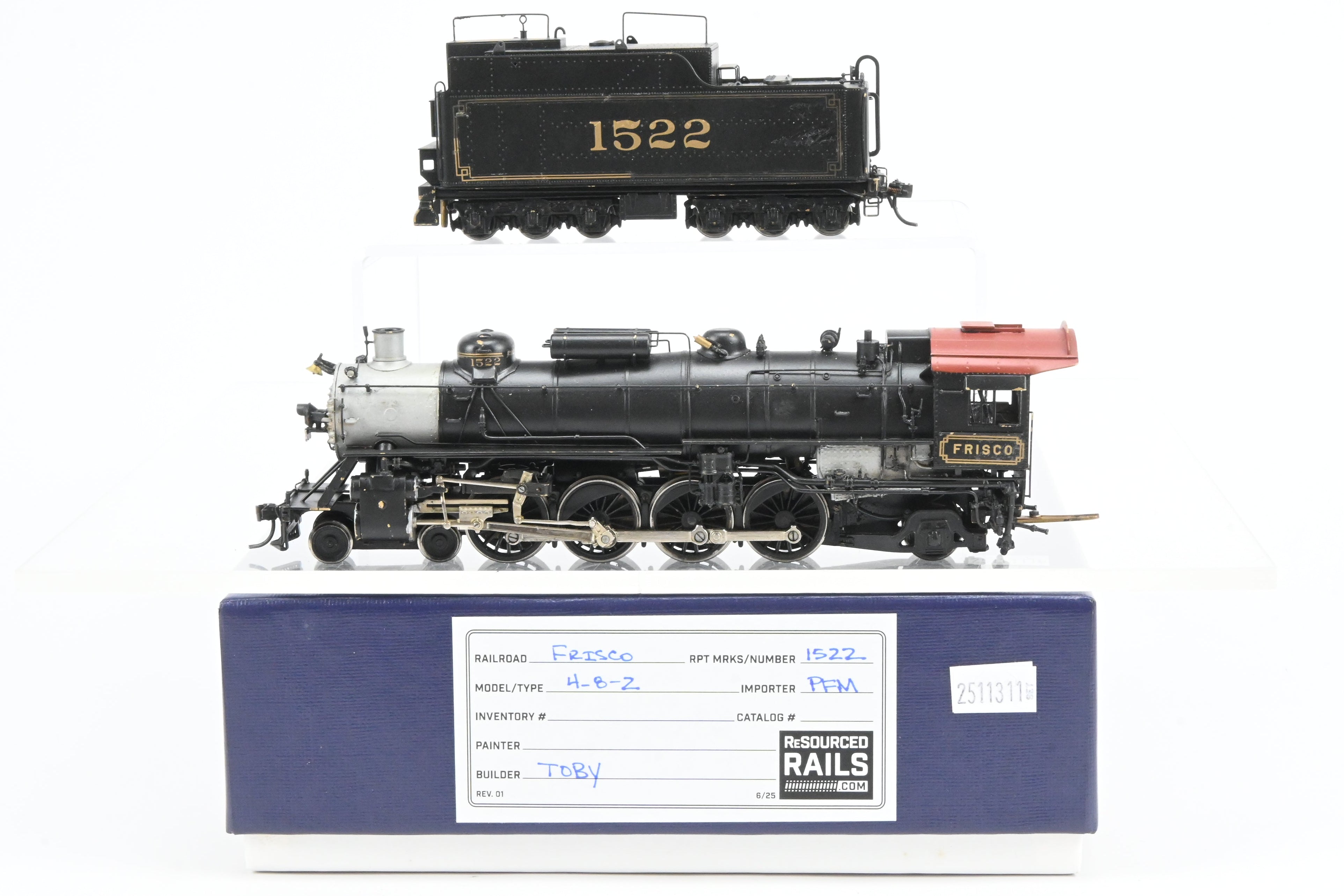 HO Brass CON PFM - Toby SLSF - Frisco 4-8-2 Mountain 1500 Series