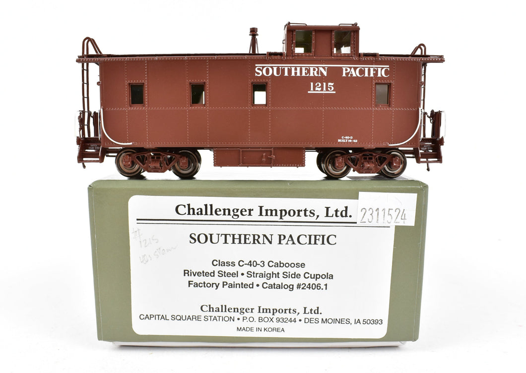 HO Brass CIL - Challenger Imports SP - Southern Pacific Riveted Steel Caboose Straight Side Cupola Class C-40-3  FP No. 1215 