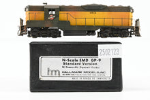 Load image into Gallery viewer, N Brass Hallmark Models C&amp;NW - Chicago &amp; North Western EMD GP-9 Standard Version with Removable Dynamic Brakes Custom Painted &amp; Weathered No. 4514
