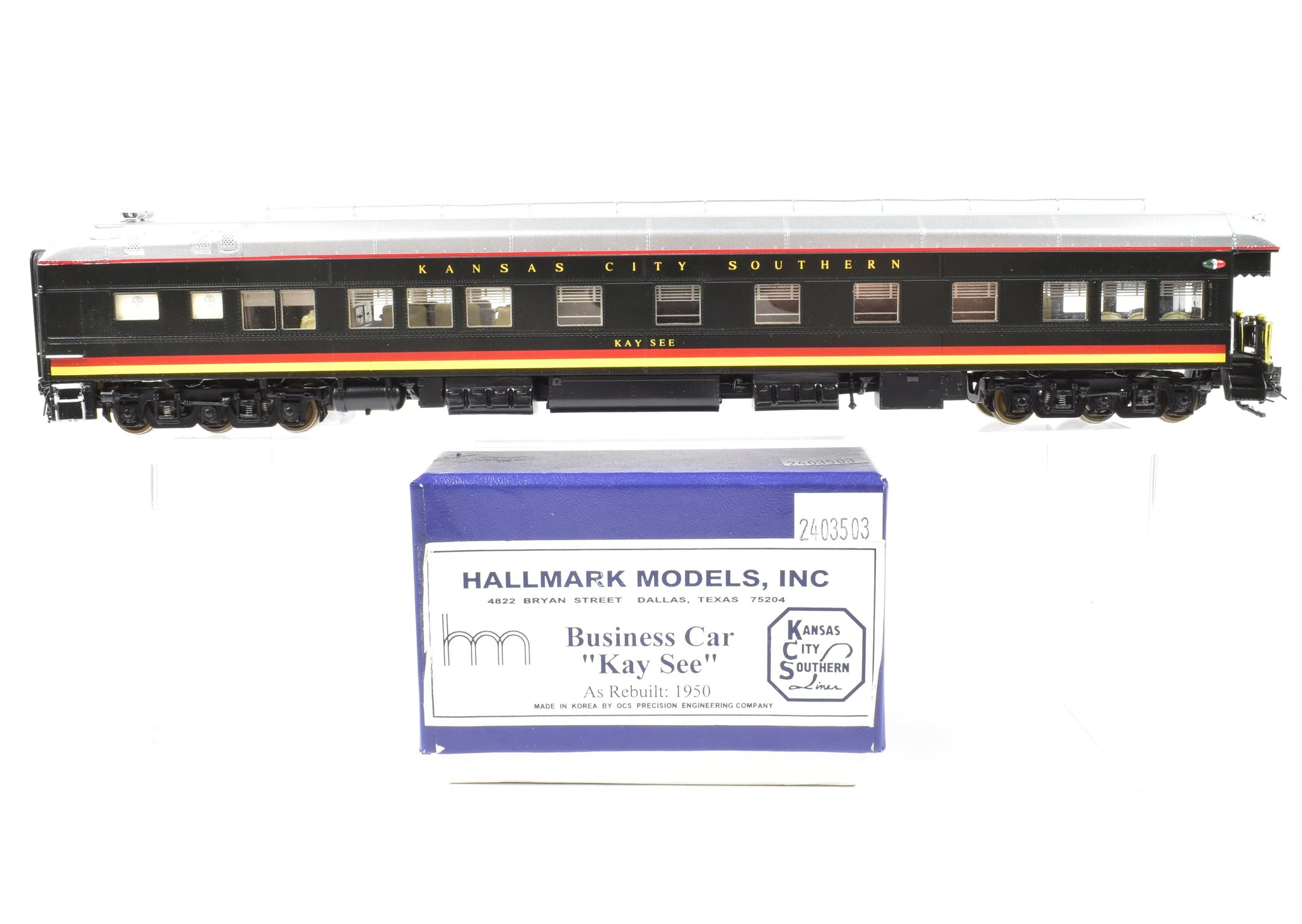 Hallmark Model H HO Brass Hallmark Models KCS - Kansas City Southern Business Car